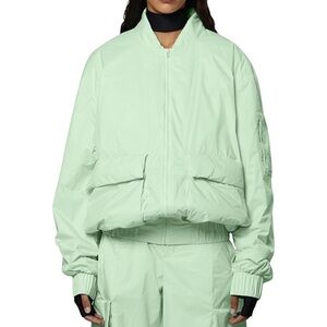 RAINS Fuse Bomber Jacket Mineral Green XS | Rare NWT Nylon Transitional